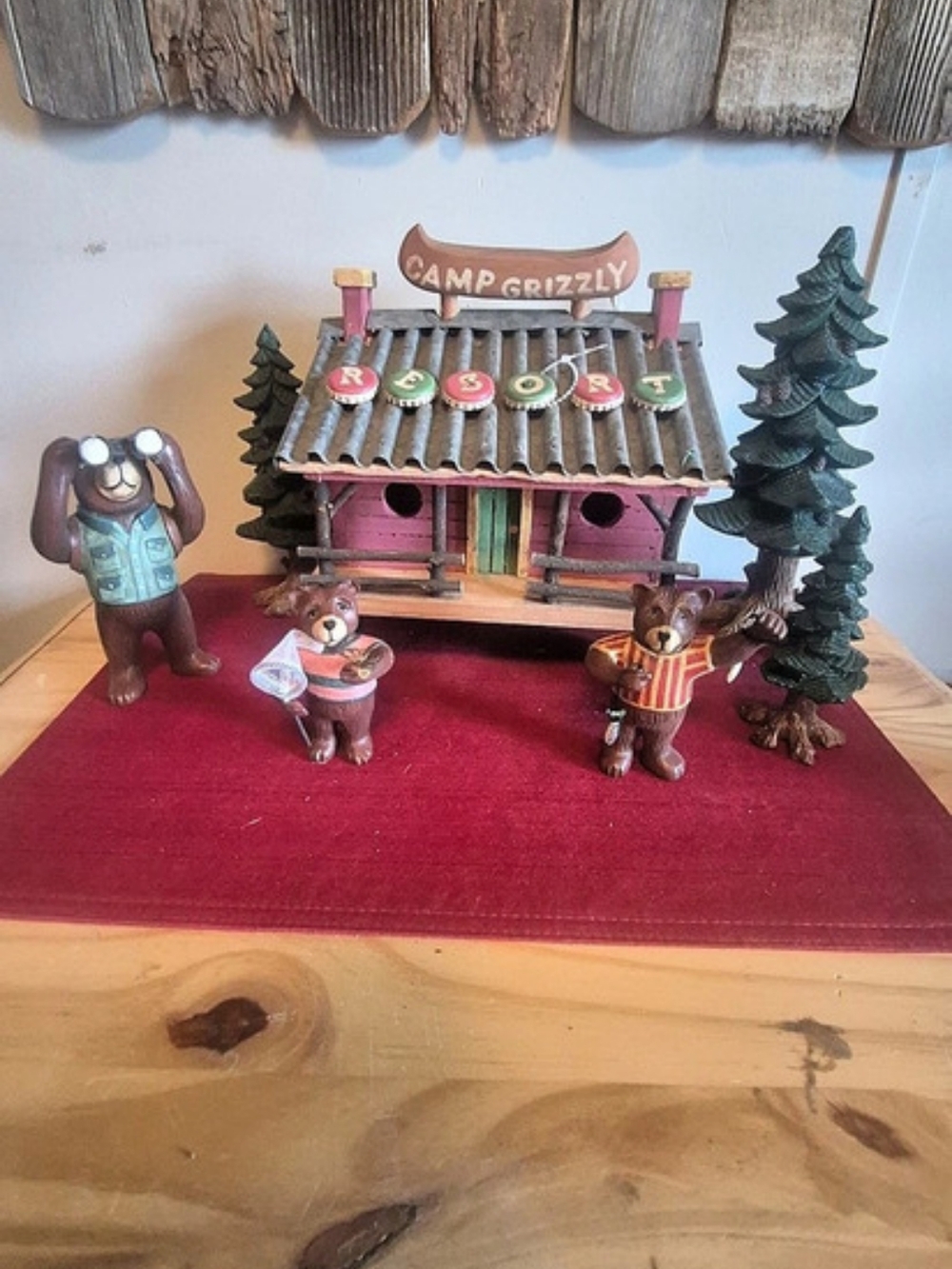 Miniature Camp Display Decor Brown & Green